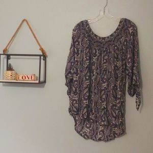 Blue Paisley blouse- Size 2x (Fits like 1x)